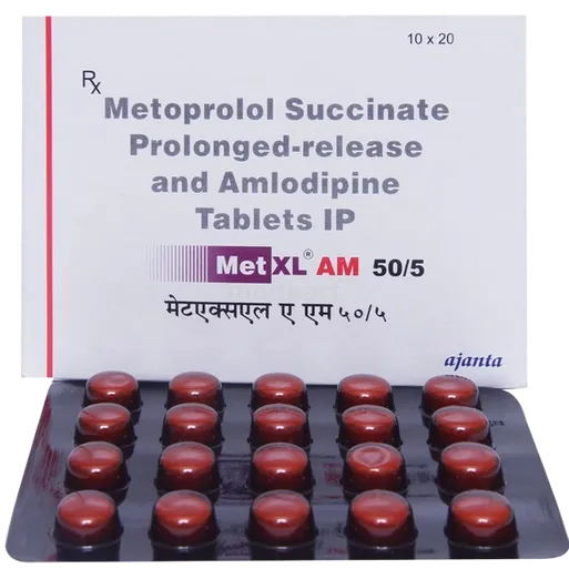 met xl am 50/5 tablet 20's